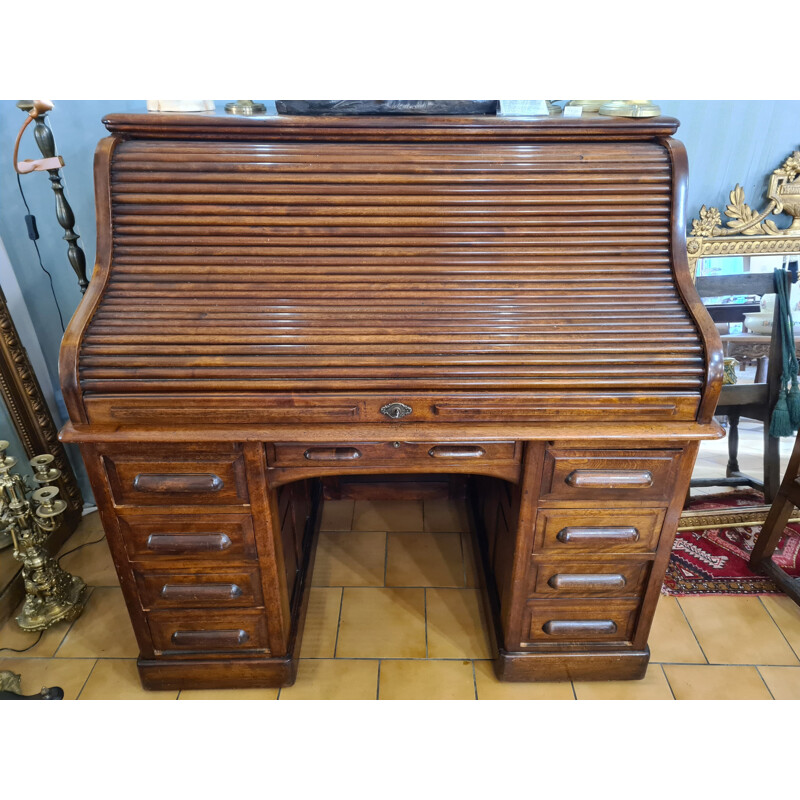 Vintage American walnut and mahogany desk