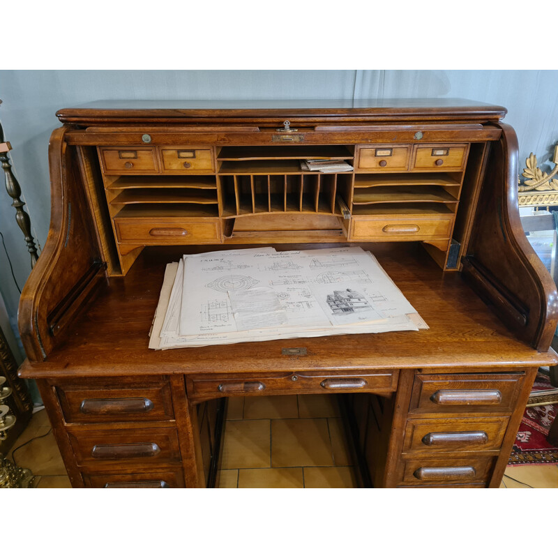 Vintage American walnut and mahogany desk