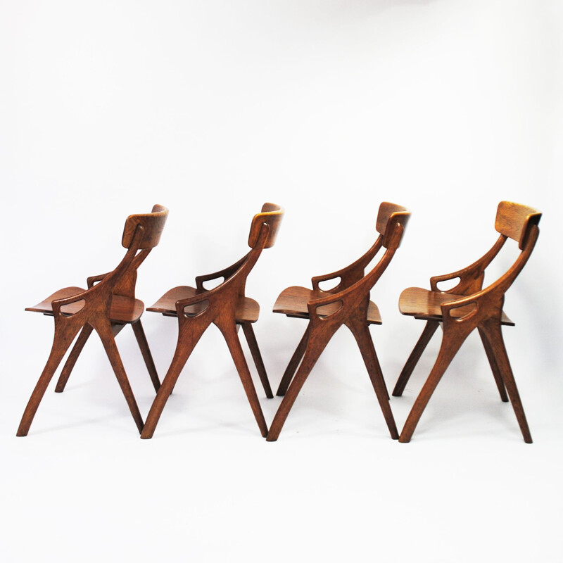 Ensemble de 4 chaises vintage par Hovmand Olsen pour Mogens Kold, 1960