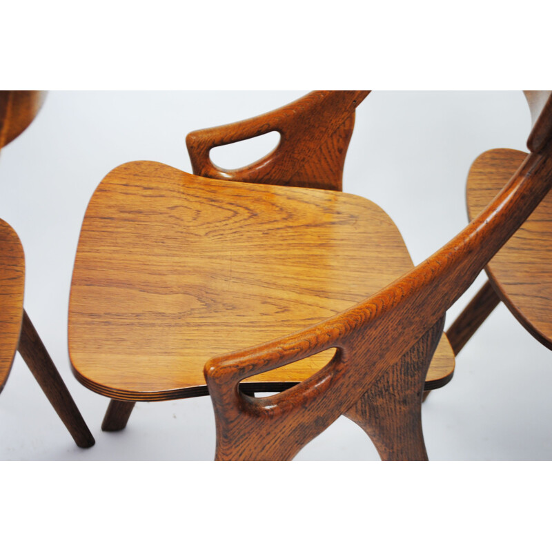Set of 4 vintage chairs by Hovmand Olsen for Mogens Kold, 1960s