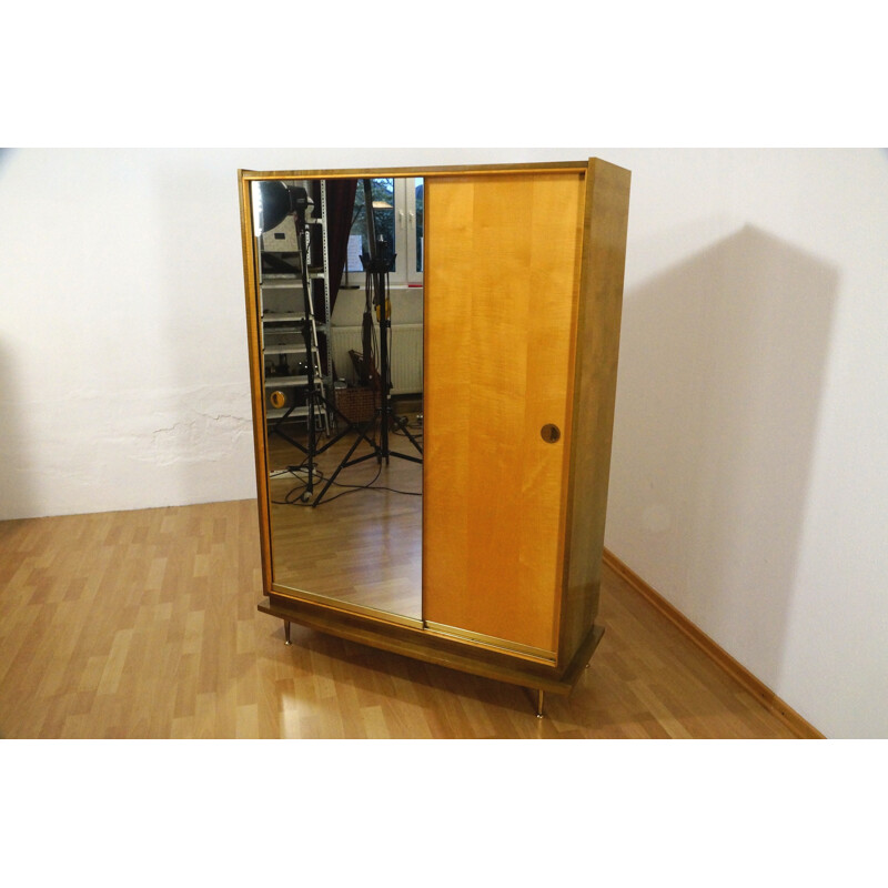 Highboard with mirror and sliding doors - 1950s