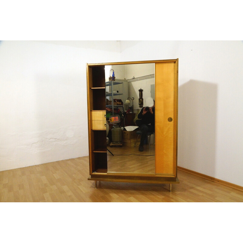 Highboard with mirror and sliding doors - 1950s