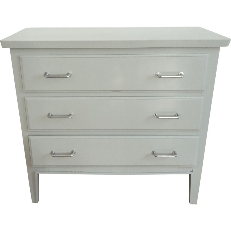 Light grey vintage chest of drawers, 1950
