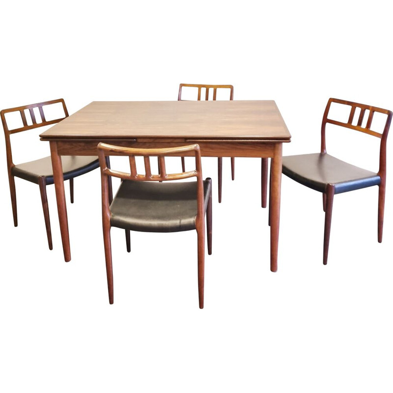 Vintage rosewood dining set model 79 by Niels Møller