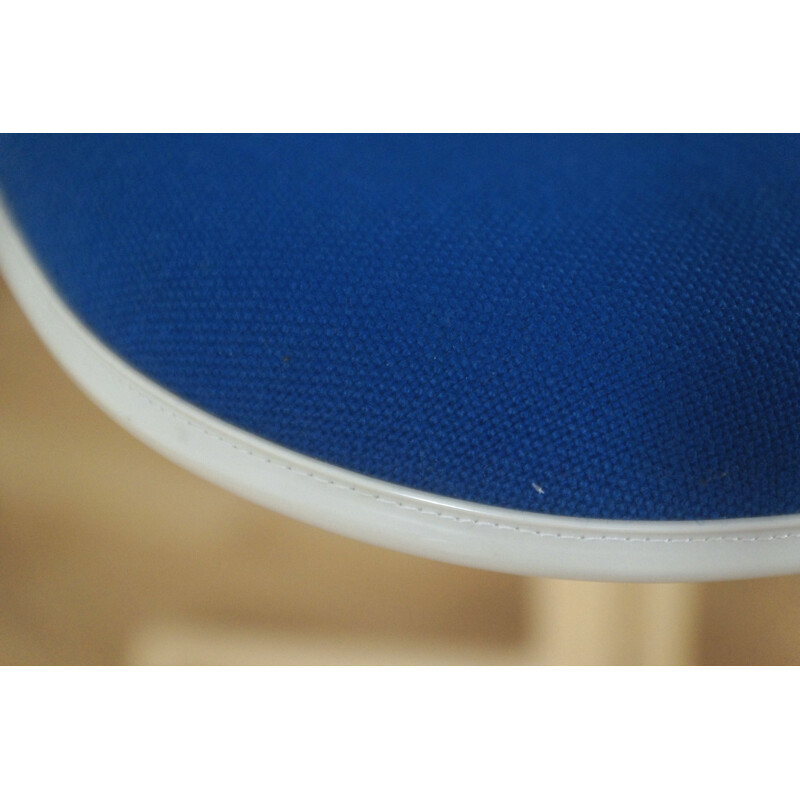 Blue La Fonda side chair in fiber glass and fabric, Charles & Ray EAMES - 1970s