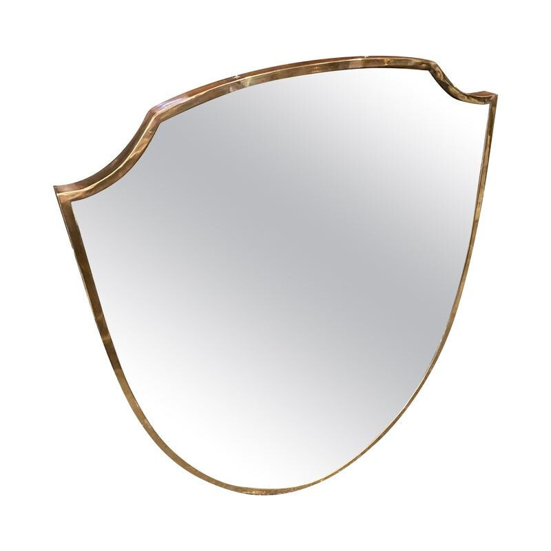 Mid-century brass Italian wall mirror, 1960s