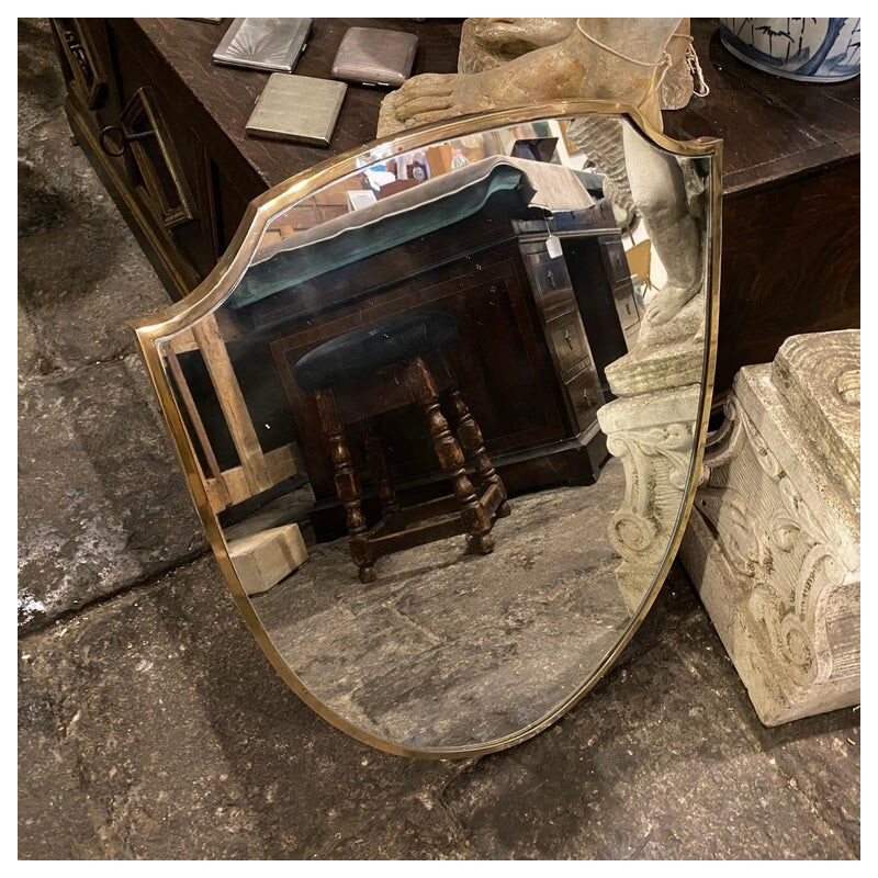 Mid-century brass Italian wall mirror, 1960s
