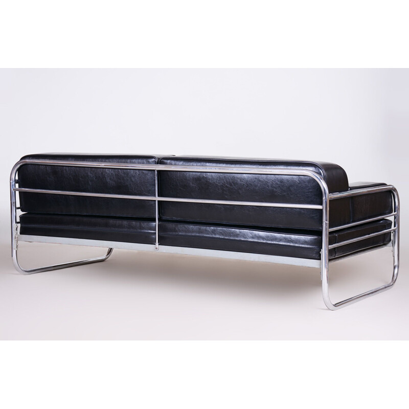 Vintage black sofa by Hynek Gottwald, 1930s