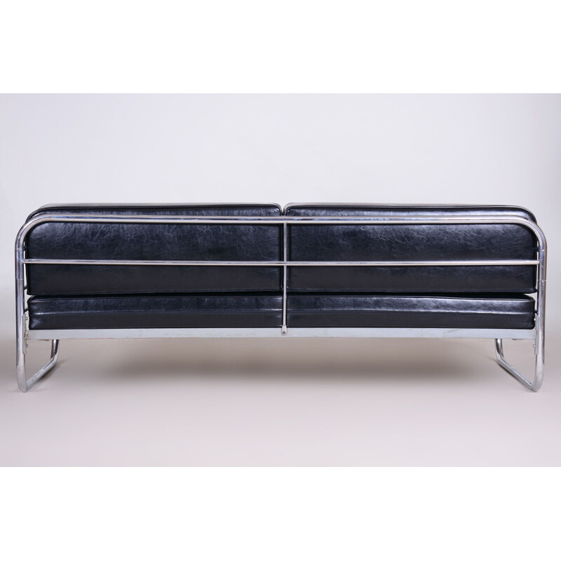 Vintage black sofa by Hynek Gottwald, 1930s