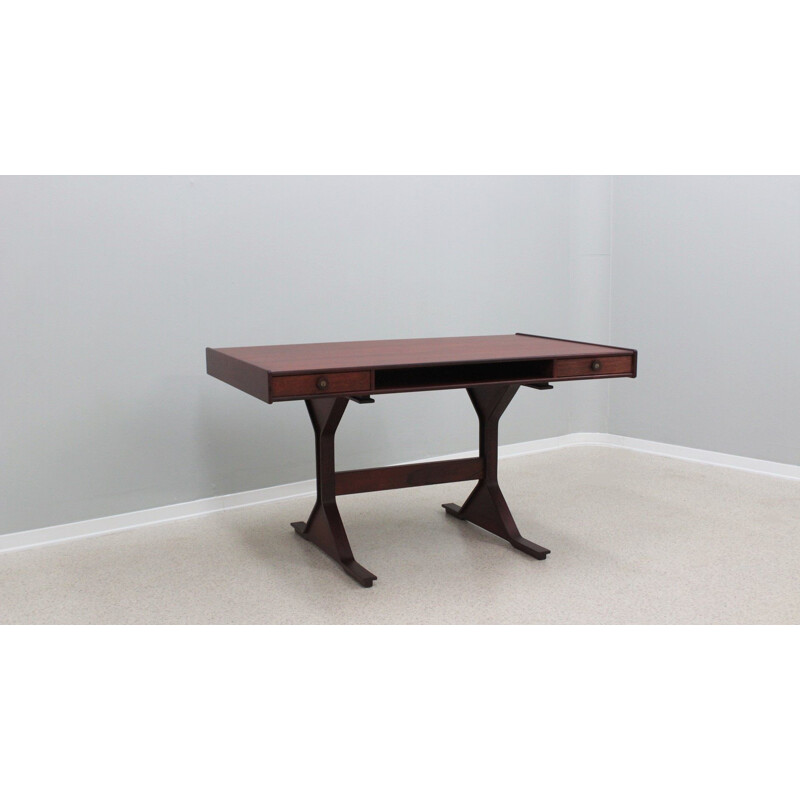 Vintage rosewood writing desk by Gianfranco Frattini for Bernini, 1960s