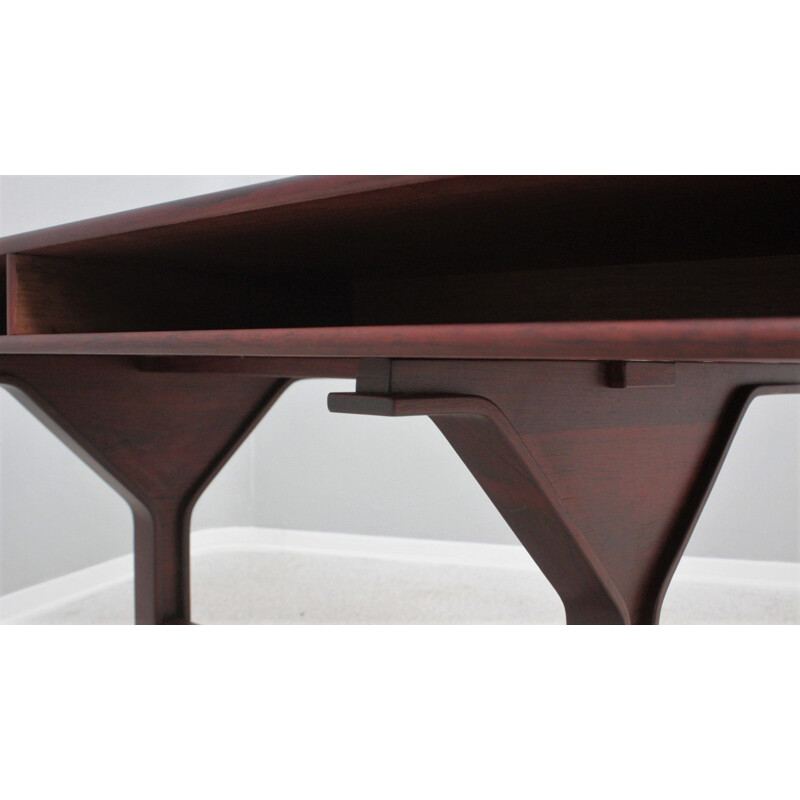 Vintage rosewood writing desk by Gianfranco Frattini for Bernini, 1960s