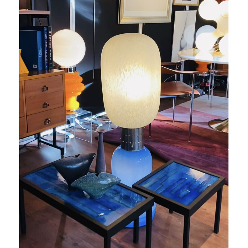 Lampadaire vintage en verre de Murano par Carlo Nason pour Mazzega. Italie 1970