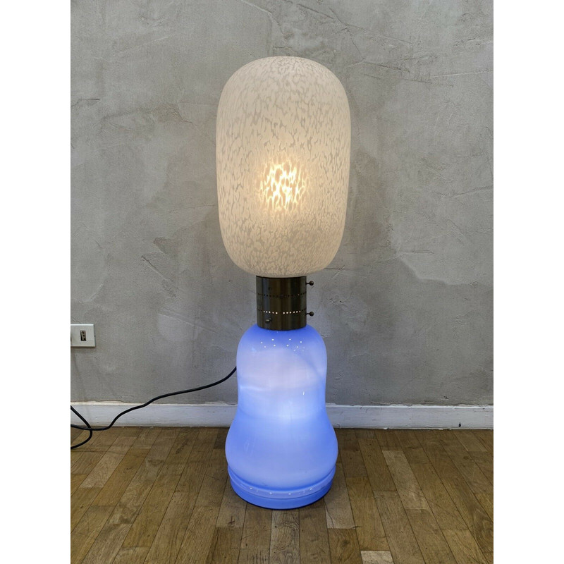 Lampadaire vintage en verre de Murano par Carlo Nason pour Mazzega. Italie 1970