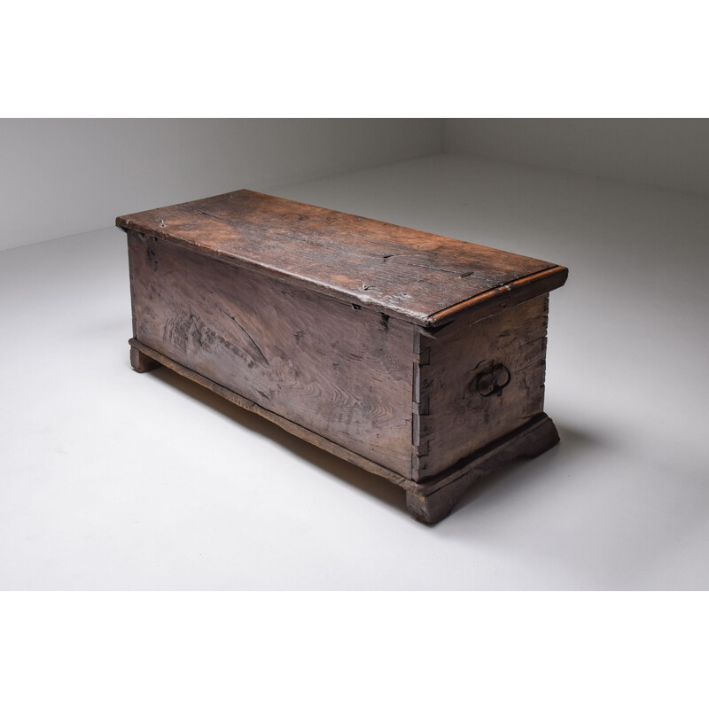 Vintage oakwood chest, France 1850s