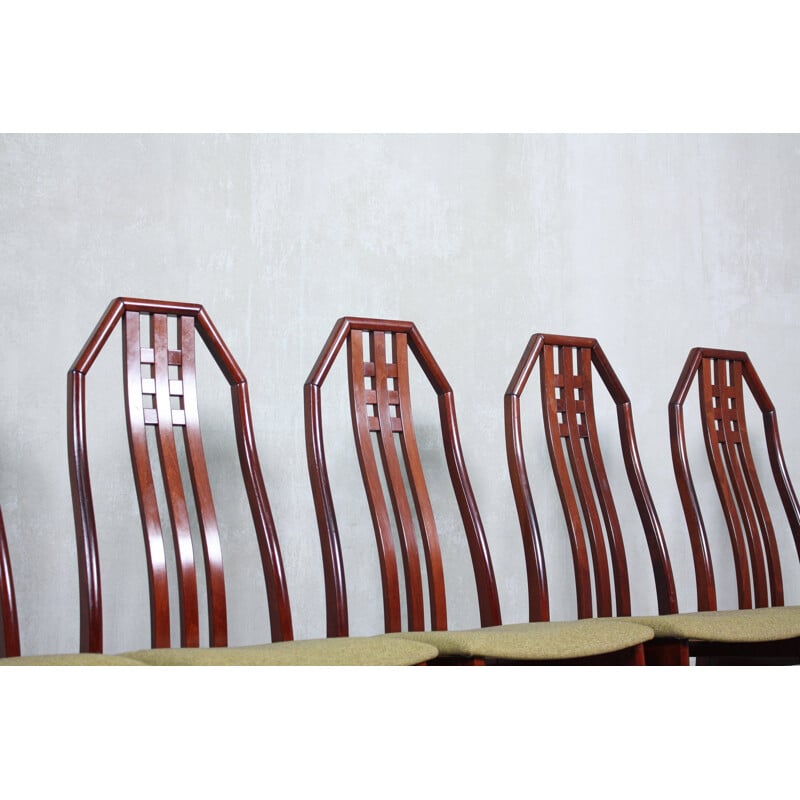 Ensemble de 6 chaises britanniques vintage en palissandre, 1960