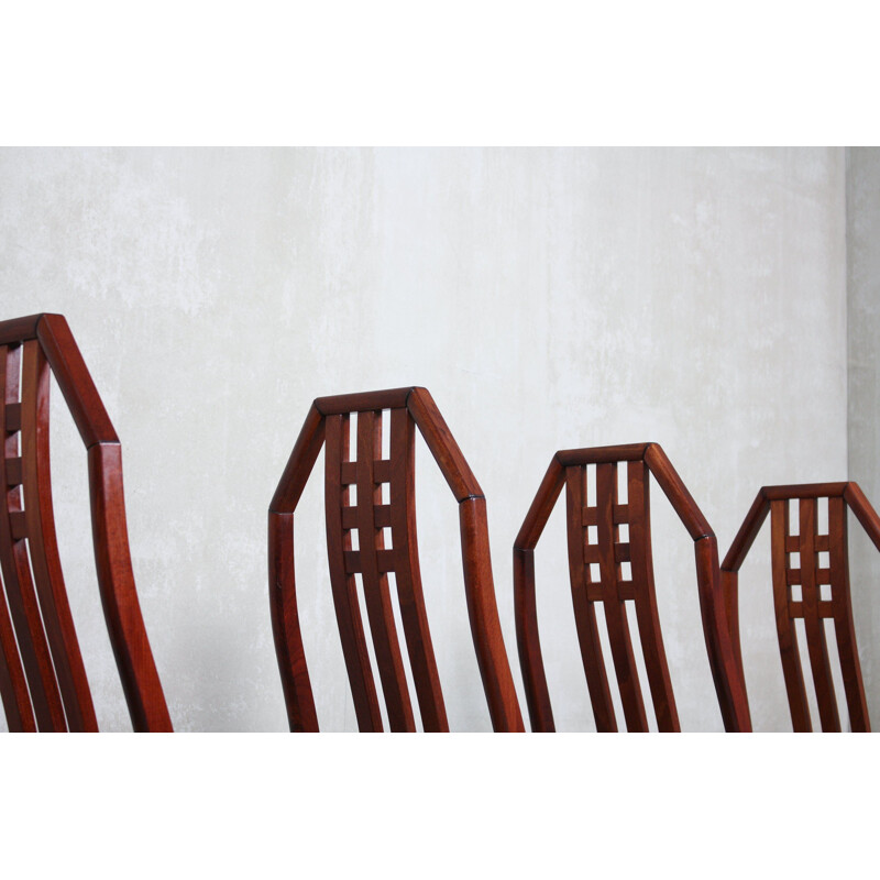 Set of 6 vintage British rosewood dining chairs, 1960s
