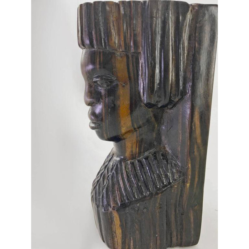 Buchstütze aus Palisanderholz mit Glasblock von Saint Gobain - 1930