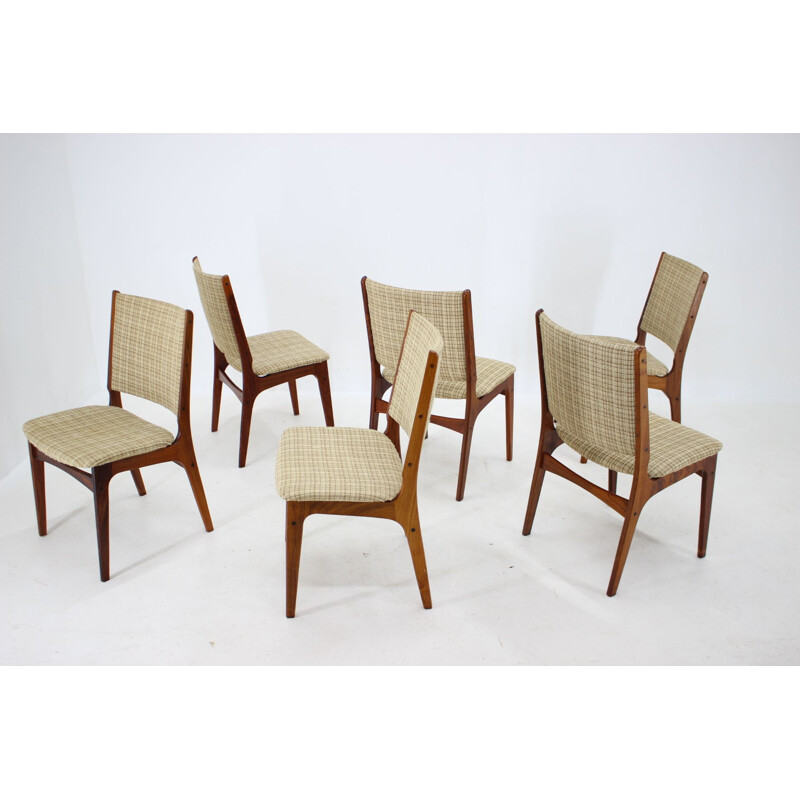 Conjunto de 6 cadeiras de pau-rosa vintage por Johannes Andersen, Dinamarca 1960