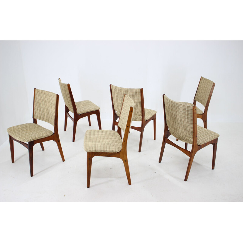 Set van 6 vintage rozenhouten stoelen van Johannes Andersen, Denemarken 1960