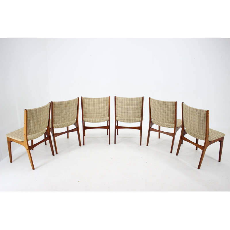 Ensemble de 6 chaises vintage en palissandre par Johannes Andersen, Danemark 1960