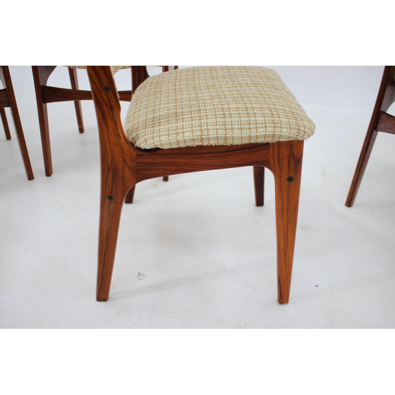 Juego de 6 sillas vintage de palisandro de Johannes Andersen, Dinamarca 1960