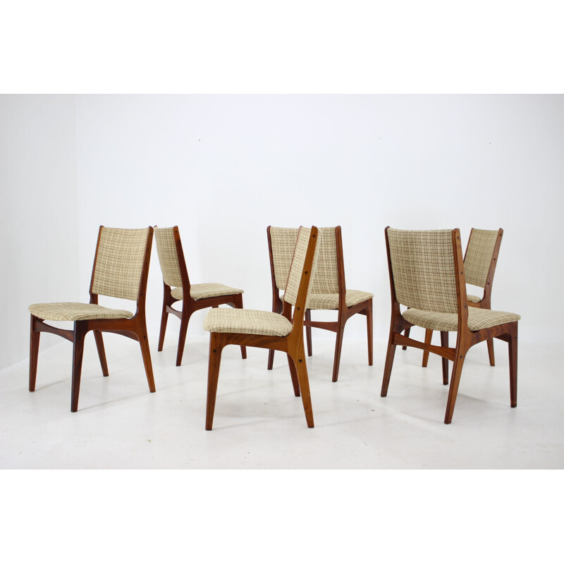 Set van 6 vintage rozenhouten stoelen van Johannes Andersen, Denemarken 1960