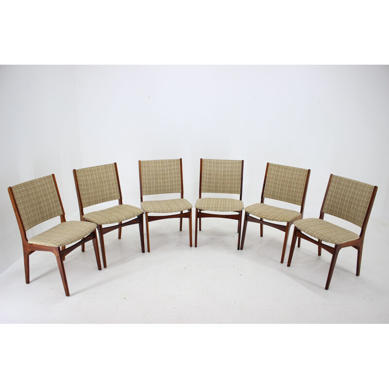 Set van 6 vintage rozenhouten stoelen van Johannes Andersen, Denemarken 1960