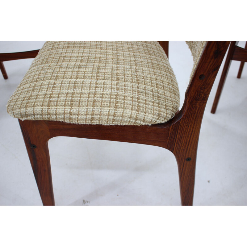 Ensemble de 6 chaises vintage en palissandre par Johannes Andersen, Danemark 1960