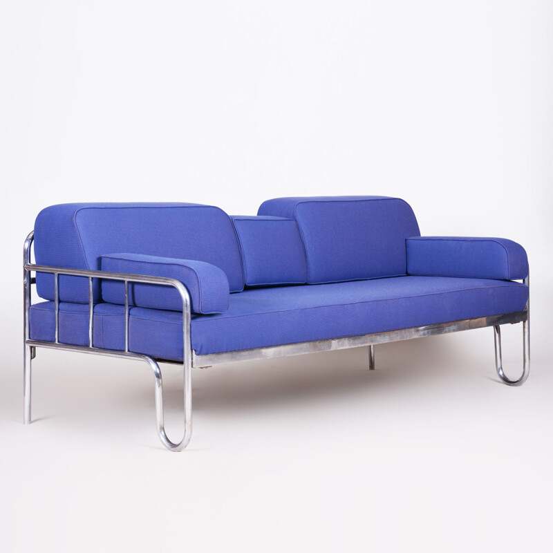 Vintage blue Bauhaus sofa, 1930s