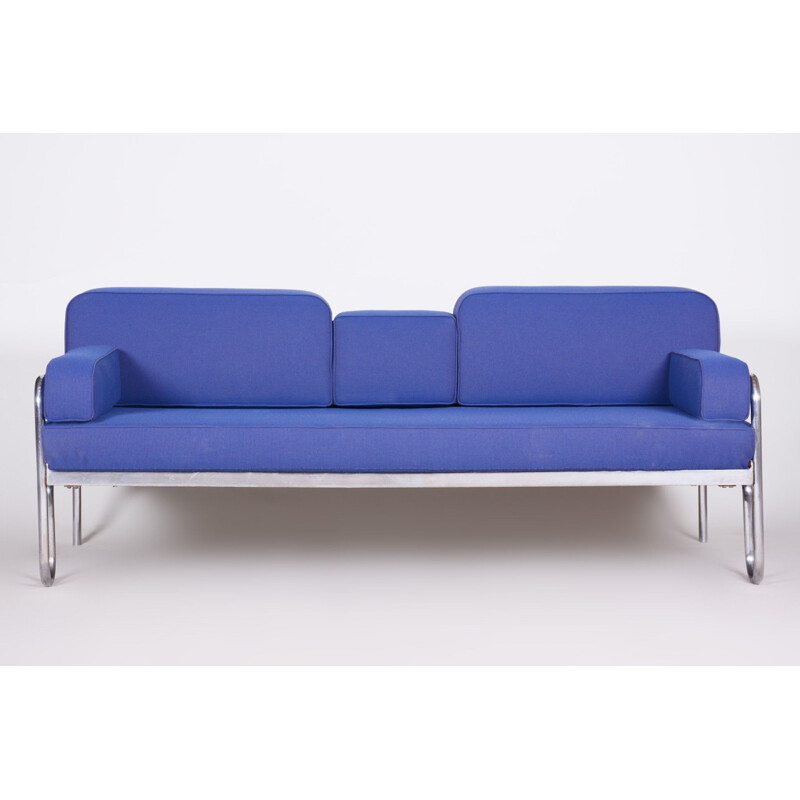 Sofá azul vintage de la Bauhaus, 1930