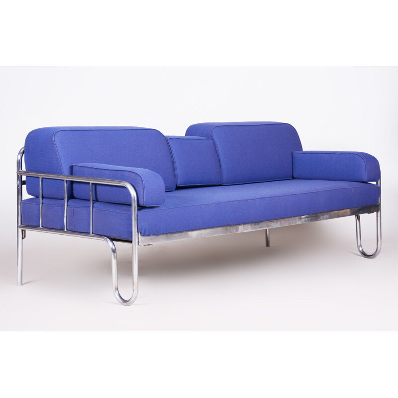 Vintage blauwe Bauhaus bank, 1930