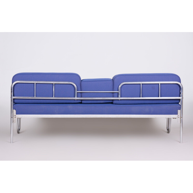 Sofá azul vintage de la Bauhaus, 1930