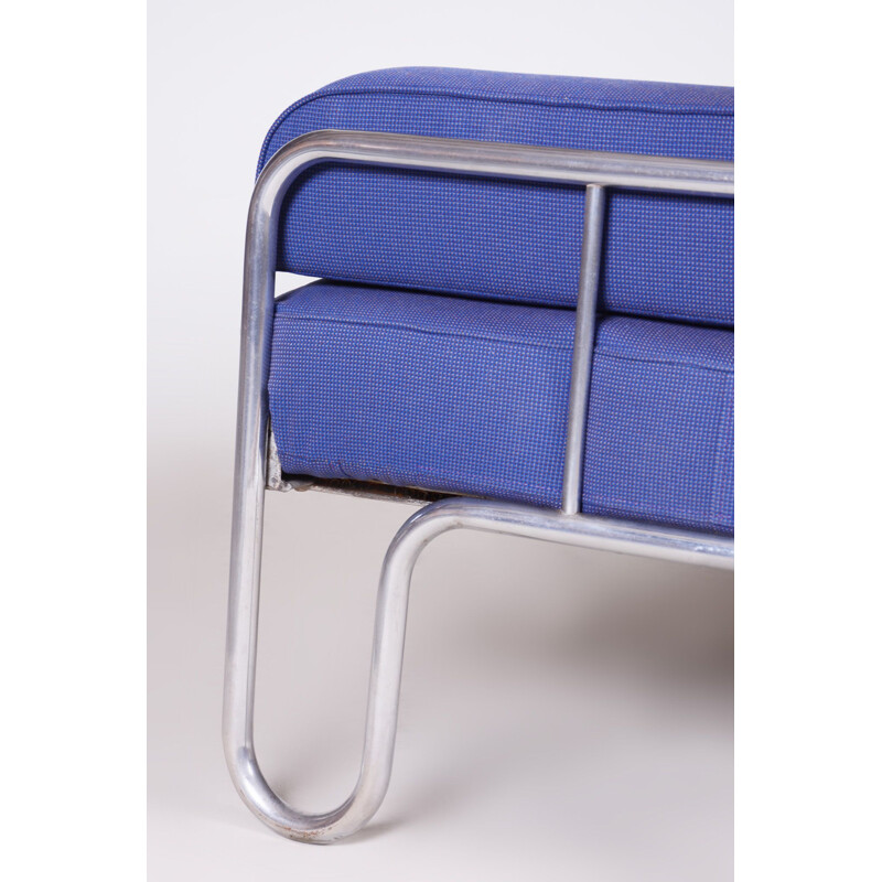 Sofá azul vintage de la Bauhaus, 1930