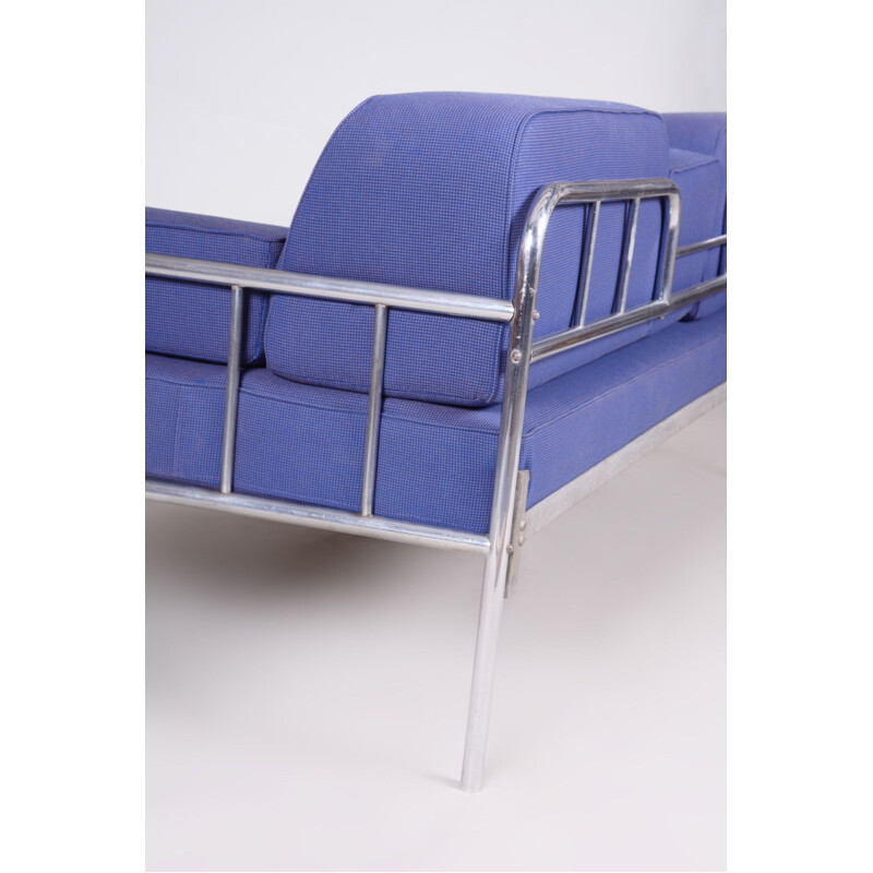 Sofá azul vintage de la Bauhaus, 1930