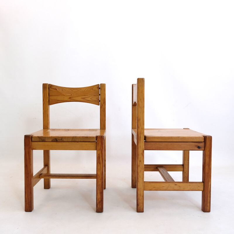 Paire de chaises vintage hongisto en pin par Ilmari Tapiovaara pour Laukaan Puu, 1960