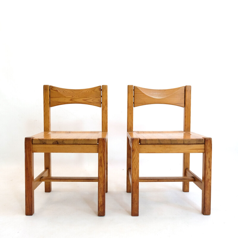 Paire de chaises vintage hongisto en pin par Ilmari Tapiovaara pour Laukaan Puu, 1960