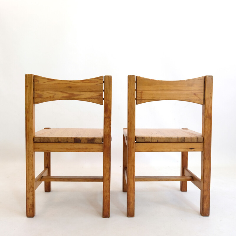 Pair of vintage hongisto pine chairs by Ilmari Tapiovaara for Laukaan Puu, 1960