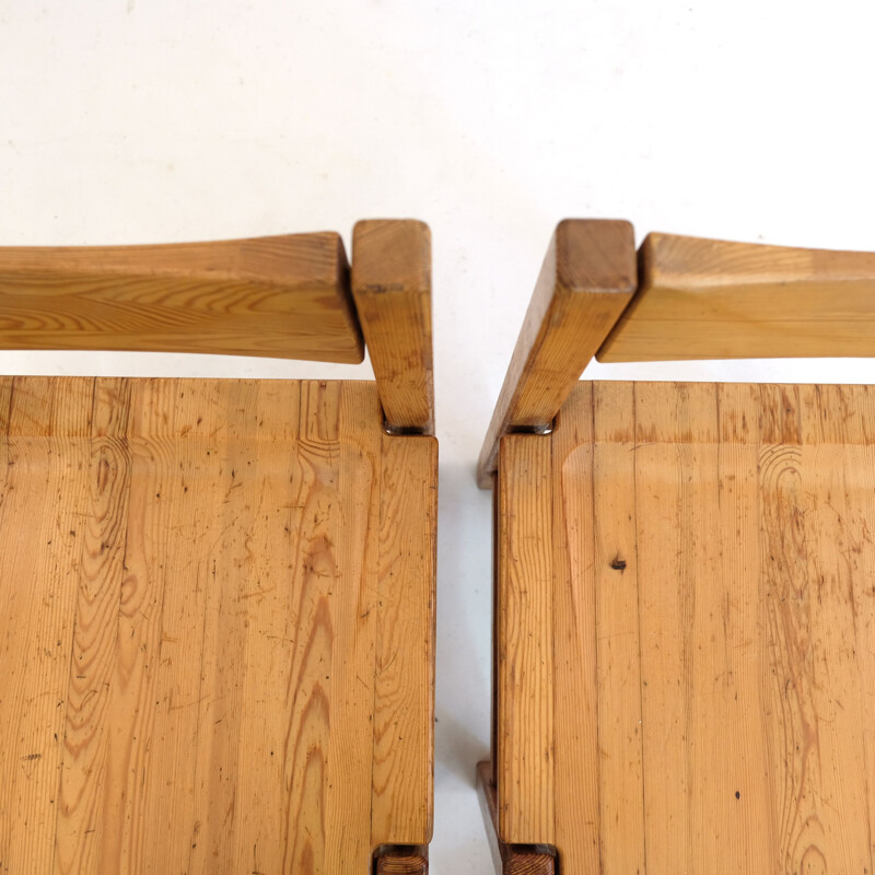 Pair of vintage hongisto pine chairs by Ilmari Tapiovaara for Laukaan Puu, 1960