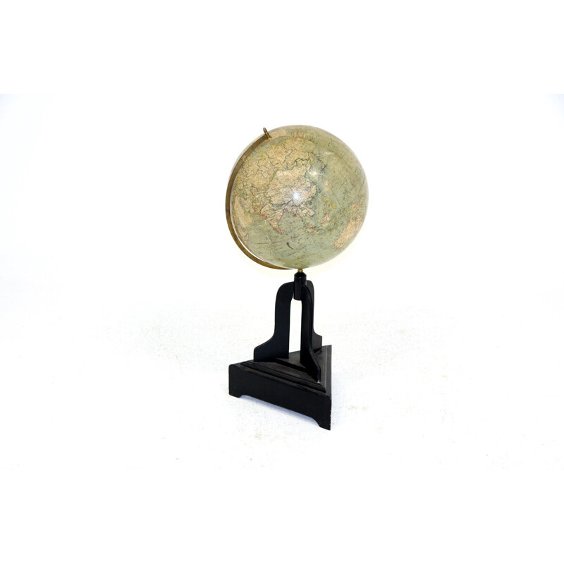 Globe terrestre vintage en bois, Suède 1940