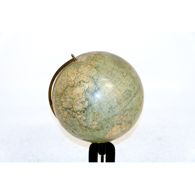 Vintage wooden globe, Sweden 1940
