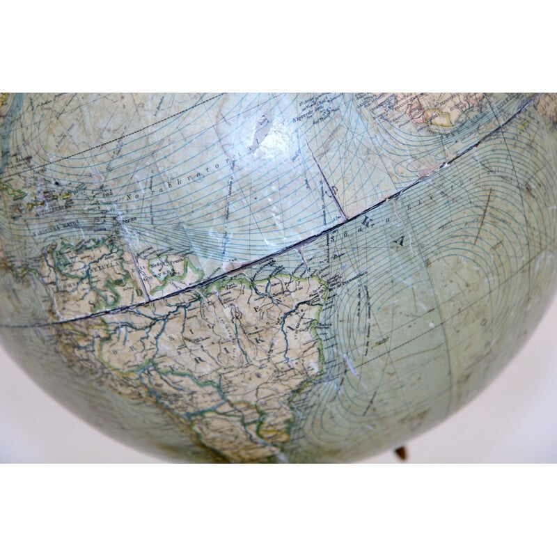 Globe terrestre vintage en bois, Suède 1940