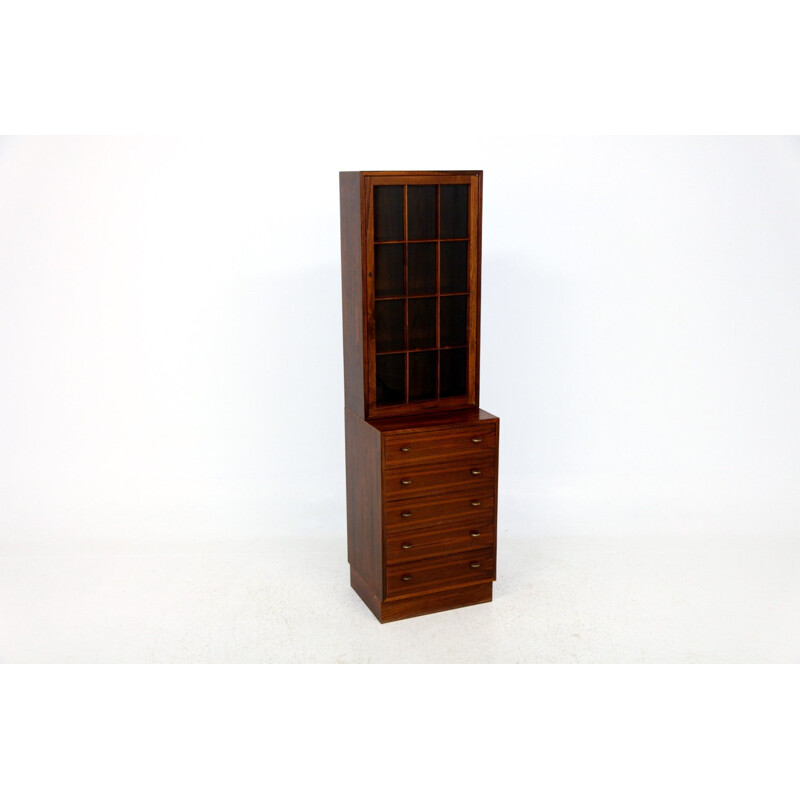 Vintage rosewood china cabinet by Bruksbo and Mellemstrands Trevaruindustri, Denmark 1960