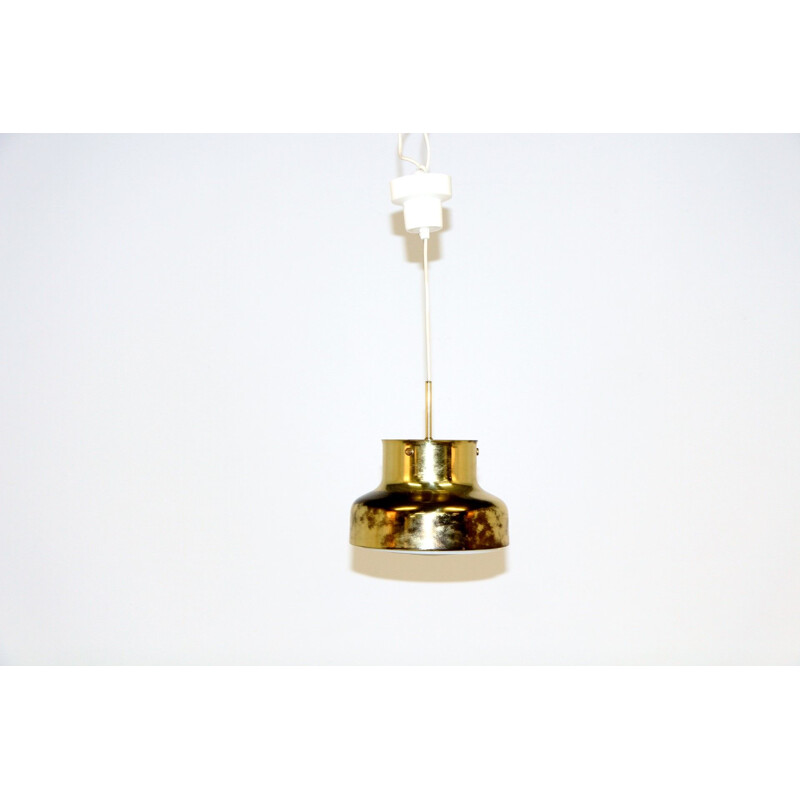 Vintage gold metal pendant lamp by Anders Pehrson for Ateljé Lyktan, 1970