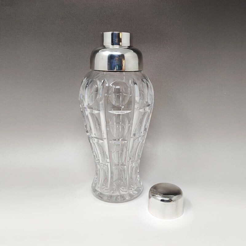 Vintage cut crystal shaker by Masini, Italy 1960