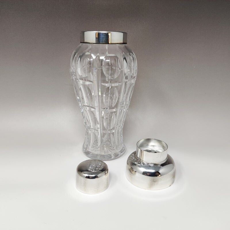 Vintage cut crystal shaker by Masini, Italy 1960