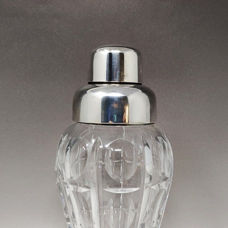 Vintage cut crystal shaker by Masini, Italy 1960