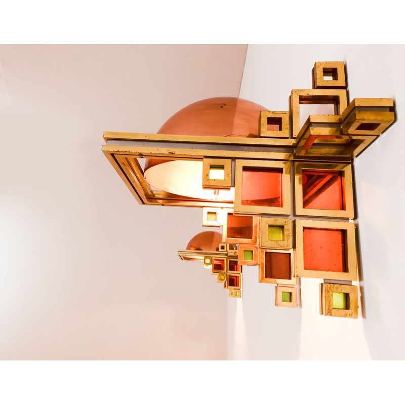 Pair of vintage wall lamps by Alain Delon for Maison Jansen, 1972