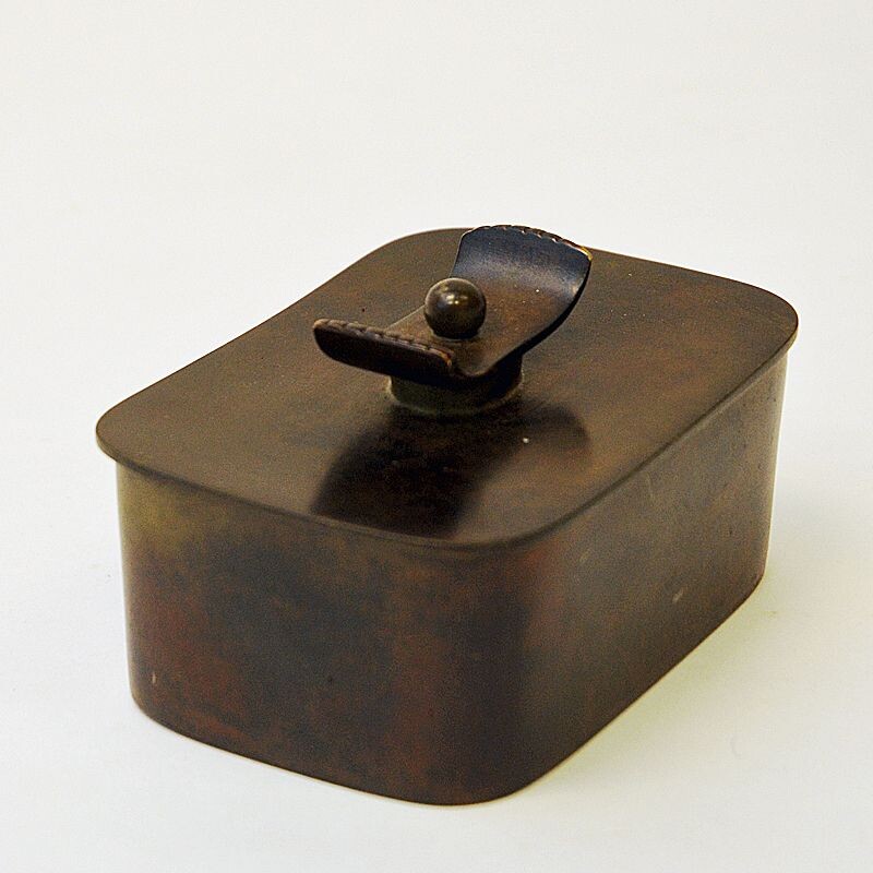 Swedish brutalist vintage bronze casket by Gab, 1930s