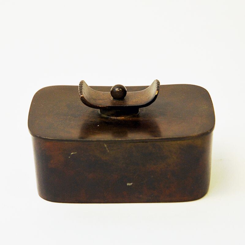 Swedish brutalist vintage bronze casket by Gab, 1930s