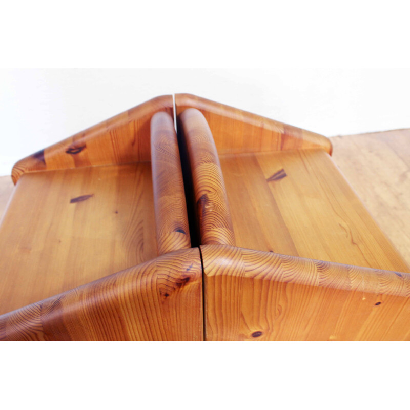 Par de mesas de cabeceira de pinho vintage, 1960